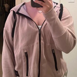 CALVIN KLEIN  WOMENS PINK ZIPPERED SWEATSHIRT LG